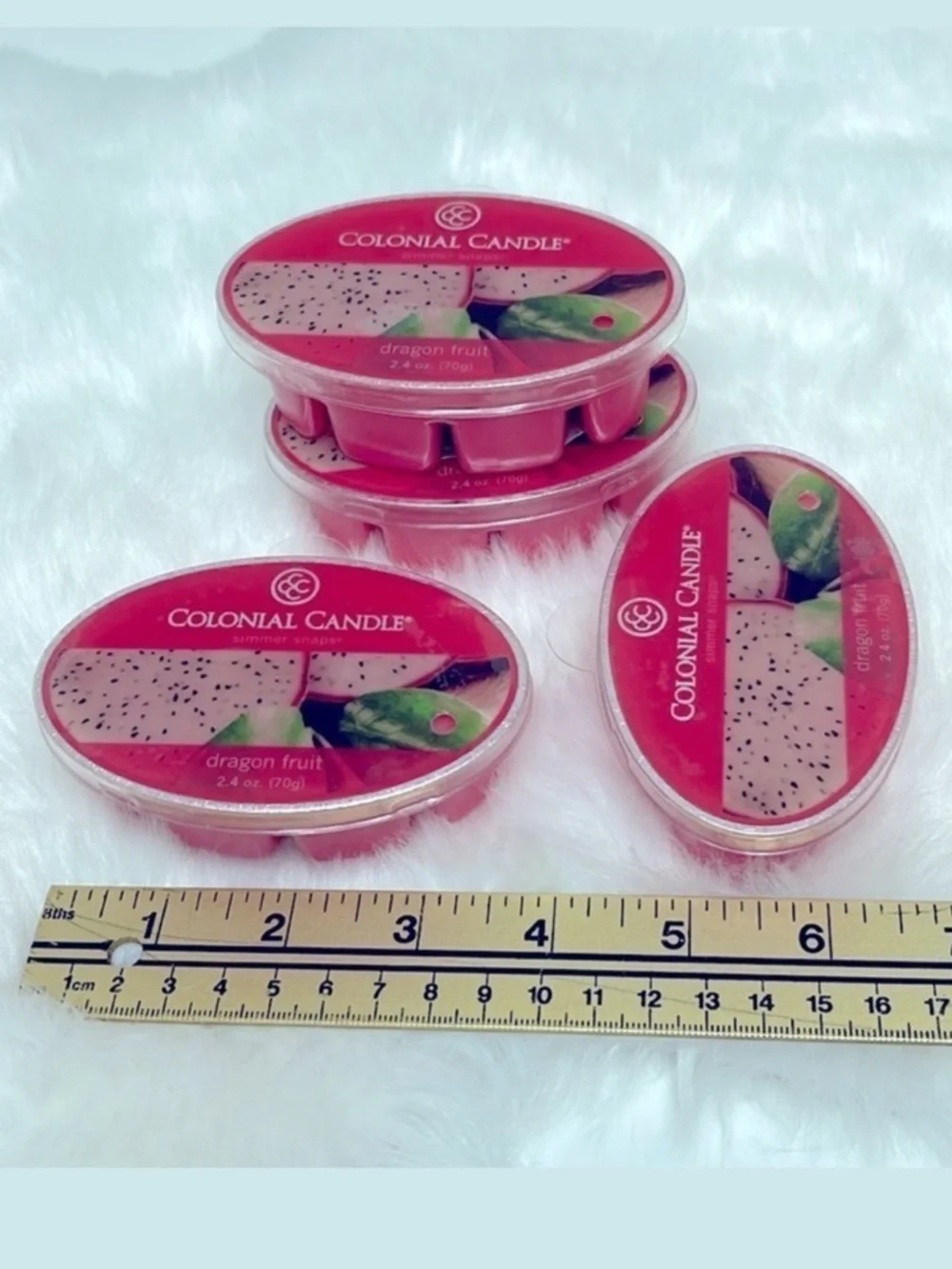 Colonial Candle Simmer Snaps Tropical Dragon Fruit Wax Melts Bundle of 4 Packs
